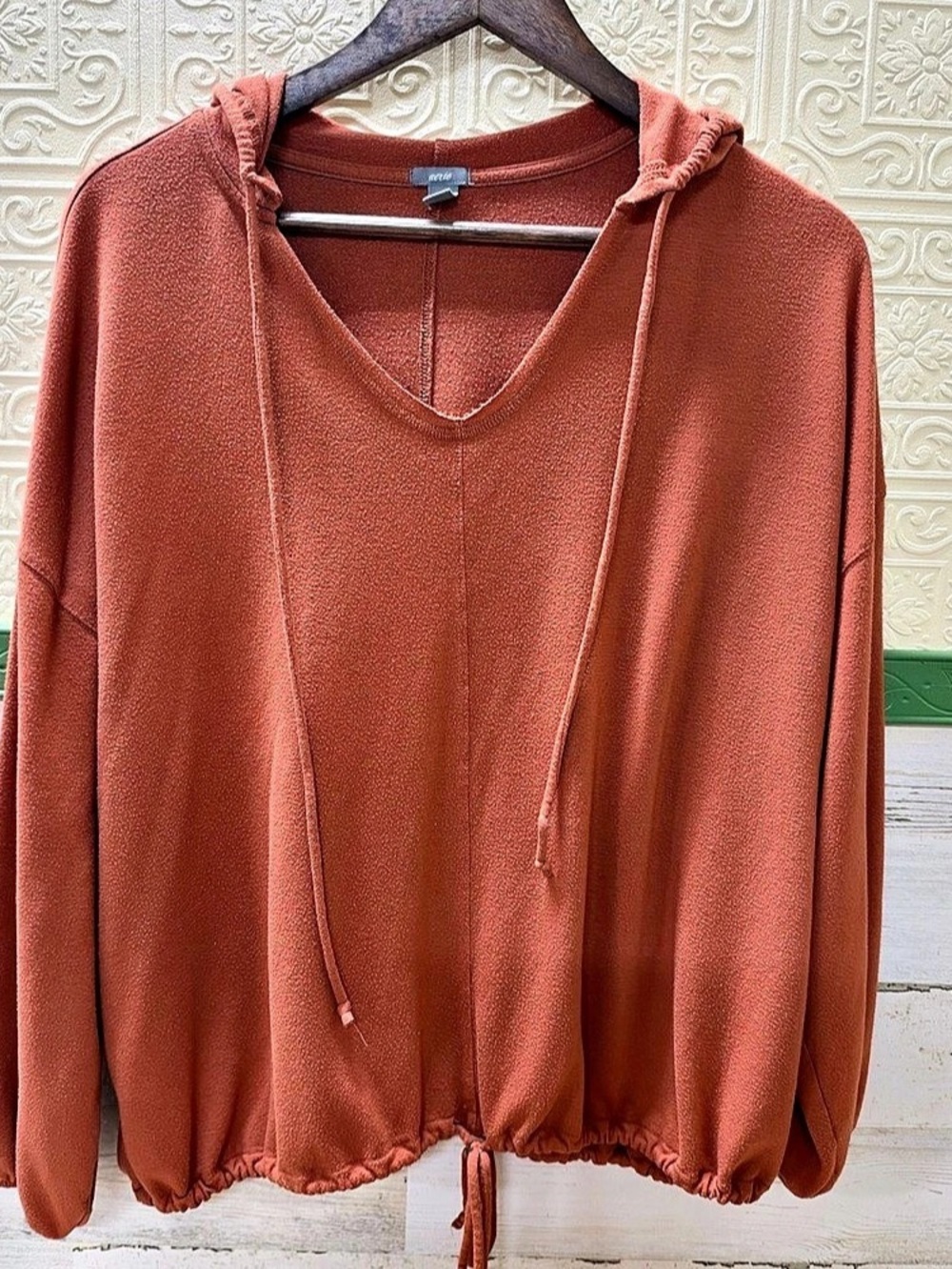 Aerie Crossover Drawstring Hem Oversized Pullover Hoodie Medium